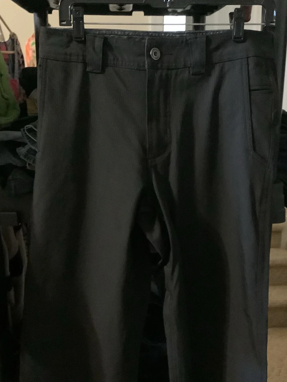 lululemon athletica Black Workout Pants‎ with Logo Button